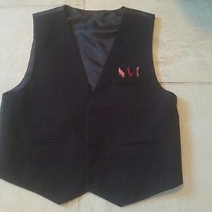Black and red suit vest